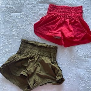 OLIVE GREEN FREE PEOPLE THE WAY HOME SHORTS